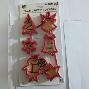 Hutzler 6pc yule cheer Christmas Holiday cookie cutter set